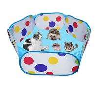 LAMXD Small Animal Playpen Cage Tent Portable Foldable Outdoor Indoor Pop Open Pet Exercise Fence Pop-Up Yard Fences Hamster Playpen for Rabbits Hamster Chinchillas Hedgehogs (Blue)
