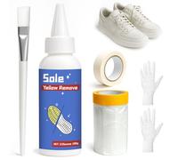 LAMXIN 100g Shoe Yellowing Remover Kit, Yellow Remover Remove Oxidized Yellowing, Restore Original White Color on Sneaker Soles, for Sports & Casual Shoes