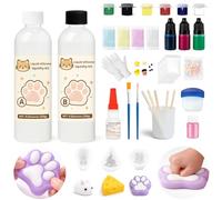 LAMXIN 18oz Liquid Slilicone Squishy Making Kit, 1:1 AB Ratio Epoxy Resin Mix Squishy Kit, Anxiety & Relaxation, with Cat Paw, Rabbit & Cheese Molds, Plenty of Accessories, Enjoy DIY