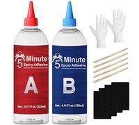 LAMXIN 5 Minute Epoxy Glue 250ml, Tough Durable Heat-Resistant Epoxy Resin Glue, Quick Cure Clear 2 Part Epoxi Adhesives for Metal, Wood, Tile, Most Plastics & More