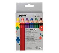 LAMY 3plus Colouring Pencils 520 Set of 6: Folding Box with 6 Colouring Pencils - Cedar Wood Pencils with Ergonomic Shape and High Colour Brilliance - Extra Thick Lead Diameter 10 mm, Colouring Pencil