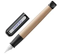 LAMY abc black - child-friendly Fountain Pen for writing beginners with ergonomic grip & polished Left-Handed steel nib (LH) in size M - robust maple wood - including LAMY T 10 blue ink cartridge