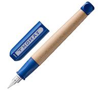 LAMY abc blue - child-friendly Fountain Pen for writing beginners with ergonomic grip & polished Left-Handed steel nib (LH) in size M - robust maple wood - including LAMY T 10 blue ink cartridge
