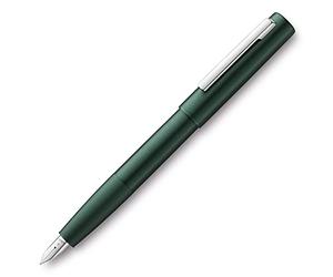 Lamy aion 077 Fountain Pen - Modern Fountain Pen in Dark Green Made of a Seamless Aluminium Deep Drawn Housing Part - Rotationally Brushed Surface - Nib Size EF