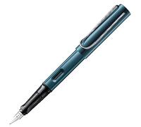 Lamy AL-star 0D4 Lightweight Aluminium Fountain Pen in Petrol Blue with Ergonomic Grip and Polished Steel Nib Line Width Medium Includes Ink Cartridge T 10 Blue