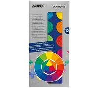 Lamy Aqua Plus Blue Paint Box with 12 Colours - Ideal for School Lessons - with Johannes Itten Colour Circle & Opaque White - Mixing Fields in Lid