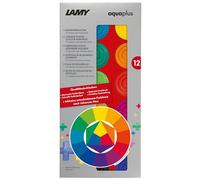 Lamy Aqua Plus Red Paint Box with 12 Colours - Ideal for School Lessons - with Johannes Itten Colour Circle & Opaque White - Mixing Fields in Lid