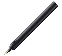 Lamy dialog cc all black - capless fountain pen with twist mechanism - 14 kt bicolor gold nib, partially platinum-plated & in size F - incl. ink cartridge T 10 blue & converter Z 27 - right-handed
