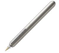 Lamy dialog Palladium - capless fountain pen with twist mechanism - 14 kt gold nib, partially platinum-plated & in size B - incl. ink cartridge T 10 blue & converter Z 27 - right-handed