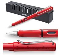 Lamy Engraved Fountain Pen Safari red Great gift for School or Home office (Medium nib)