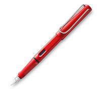 LAMY safari red - Fountain Pen with ergonomic grip & polished steel nib in size M - ideal for any Writing & Calligraphy - including LAMY T 10 blue cartridge - Right-Handed