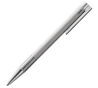 Lamy logo brushed - Ballpoint Pen in an elegant & robust stainless steel case - line width M - including large capacity refill M 16 in black