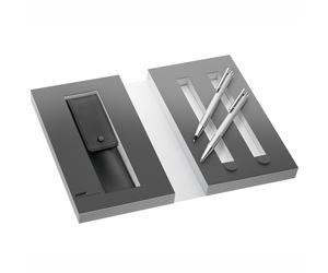 LAMY logo Brushed Steel Ballpoint Pen and Mechanical Pencil Set