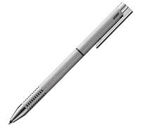 Lamy logo brushed twin pen - timeless multifunction pen - mechanical pencil & ballpoint pen in an elegant stainless steel - incl ballpoint refill M 21 black & fine line refill M 41 (0.5 mm)