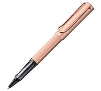 Lamy Lx rosegold Rollerball Pen - lightweight pen with transparent, ergonomic grip & line width M - anodized aluminium body - including rollerball refill M 63 in black ink & metal case