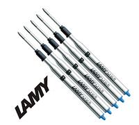 Lamy M16 5-pack ballpoint pen refill with large capacity, metal - Original replacement refill for all ballpoint pen models - Indelible - Broad line width in blue ink