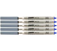 Lamy M16 5-pack ballpoint pen refill with large capacity, metal - Original replacement refill for all ballpoint pen models - Indelible - Medium line width in blue ink