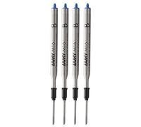 LAMY M16 Set of 4 Ballpoint Pen Large Capacity Metal Refill - Original Replacement Refill for All Lamy Ballpoint Pen Models - Indelible - Line Width Wide in Ink Colour Blue