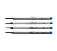 Lamy M63 4-pack of large-capacity metal rollerball refills - Original replacement refills for all rollerball pens with cap - Document-proof - Medium line width in blue ink