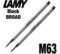 LAMY M63 Rollerball Pen Refill - Broad - Black Ink - Pack of 2