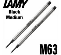 LAMY M63 Rollerball Pen Refill - Medium - Black Ink - Pack of 2