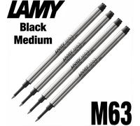 LAMY M63 Rollerball Pen Refill - Medium - Black Ink - Pack of 4
