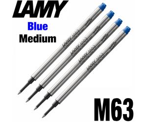 LAMY M63 Rollerball Pen Refill - Medium - Blue Ink - Pack of 4