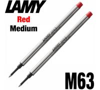 LAMY M63 Rollerball Pen Refill - Medium - Red Ink - Pack of 2