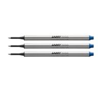 Lamy M66 3-pack metal rollerball refill with large capacity - Original replacement refill for all rollerball pens without cap - Document-proof - Medium line width in blue ink