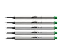 Lamy M66 5-pack metal rollerball refill with large capacity - Original replacement refill for all rollerball pens without cap - Document-proof - Medium line width in green ink