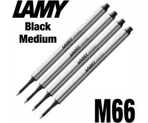 LAMY M66 Rollerball Pen Refill - Medium Tip - Black Ink - Pack of 4