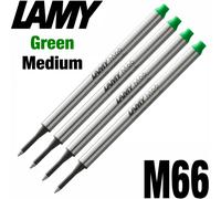 LAMY M66 Rollerball Pen Refill - Medium Tip - Green Ink - Pack of 4