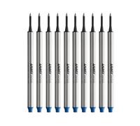 LAMY M66 Rollerball Pen Refills Set of 10 821 Metal in Blue for Lamy Rollerball Pen Without Cap - Line Width Wide