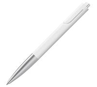 LAMY NOTO 283 Simple Ballpoint Pen Plastic White/Silver with Triangular Body and Push Mechanism Including Large Refill Lamy M 16 Line Width M in Black