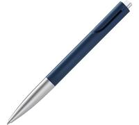 Lamy noto blue-silver ballpoint pen - purist ballpoint pen with triangular plastic barrel - clip emerges from the barrel contour - incl. large capacity refill M 16 in line width M in black