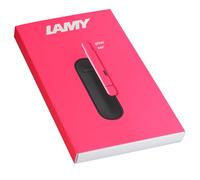 Lamy pico neon pink ballpoint pen gift set - Innovative pocket pen - with one click in full size - metal barrel & line width M - incl. leather case & compact refill M 22 in black