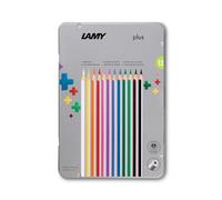 LAMY Plus 530 Colouring Pencils Set of 12 Metal Box with 12 Colouring Pencils Made of High-Quality Cedar Wood with Ergonomic Triangular Shape and High Colour Brilliance - Thick Lead Diameter