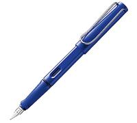 LAMY safari blue - Fountain Pen with ergonomic grip & polished steel nib in size EF - ideal for any Writing & Calligraphy - including LAMY T 10 blue cartridge - Right-Handed