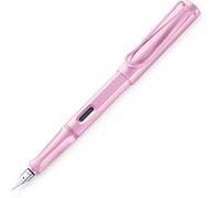 LAMY safari lightrose - Fountain Pen with ergonomic grip & polished steel nib in size M - ideal for any Writing & Calligraphy - including LAMY T 10 blue cartridge - Right-Handed