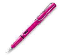 LAMY safari pink - Fountain Pen with ergonomic grip & polished steel nib in size M - ideal for any Writing & Calligraphy - including LAMY T 10 blue cartridge - Right-Handed