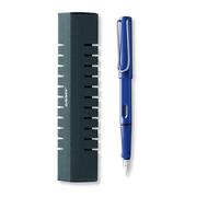 Lamy Safari Fountain Pen M (Medium) Refillable Clip Editable Ink Blue, Gift Box