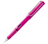 LAMY safari pink - Fountain Pen with ergonomic grip & polished steel nib in size B - ideal for any Writing & Calligraphy - including LAMY T 10 blue cartridge - Right-Handed