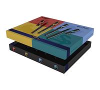 Lamy safari Harry Potter 4-piece set - Special Edition fountain pen with house crest - Steel nib in medium width - With ergonomic grip - incl. T10 blue ink cartridge - Right-Handed