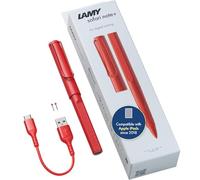 LAMY safari note+ red iPad Pen - Stylus Pen with palm rejection, tilt sensitivity & ergonomic grip - compatible with various iPad models & generations - up to 10 hours battery life