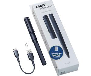 LAMY safari note+ steel black iPad Pen - Stylus Pen with palm rejection, tilt sensitivity & ergonomic grip - compatible with various iPad models & generations - up to 10 hours battery life