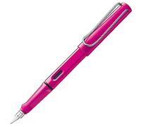 LAMY safari pink - Fountain Pen with ergonomic grip & polished steel nib in size F - ideal for any Writing & Calligraphy - including LAMY T 10 blue cartridge - Right-Handed