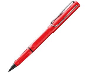 LAMY safari roll-ink red - Ink Cartridge Rollerball Pen with ergonomic grip & line width M - for pleasant long writing - made of robust ASA plastic - including LAMY T10 blue cartridge