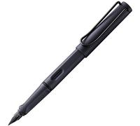 LAMY safari steel black - Fountain Pen with ergonomic grip & polished steel nib in size EF - ideal for any Writing & Calligraphy - including LAMY T 10 blue cartridge - Right-Handed