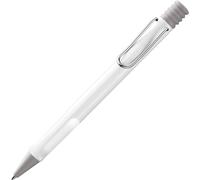 Lamy safari white - Ballpoint Pen with ergonomic grip & line width M - for pleasant long writing - made of robust ASA plastic - including large capacity refill M 16 in blue