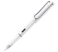 LAMY safari white - Fountain Pen with ergonomic grip & polished Left-Handed steel nib (LH) in size M - ideal for any Writing & Calligraphy - including LAMY T 10 blue cartridge